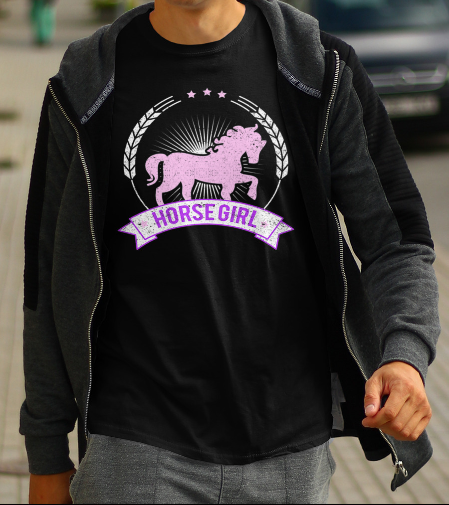 Horse Girl Equitation Riding Horse Lovers Emblem T-Shirt