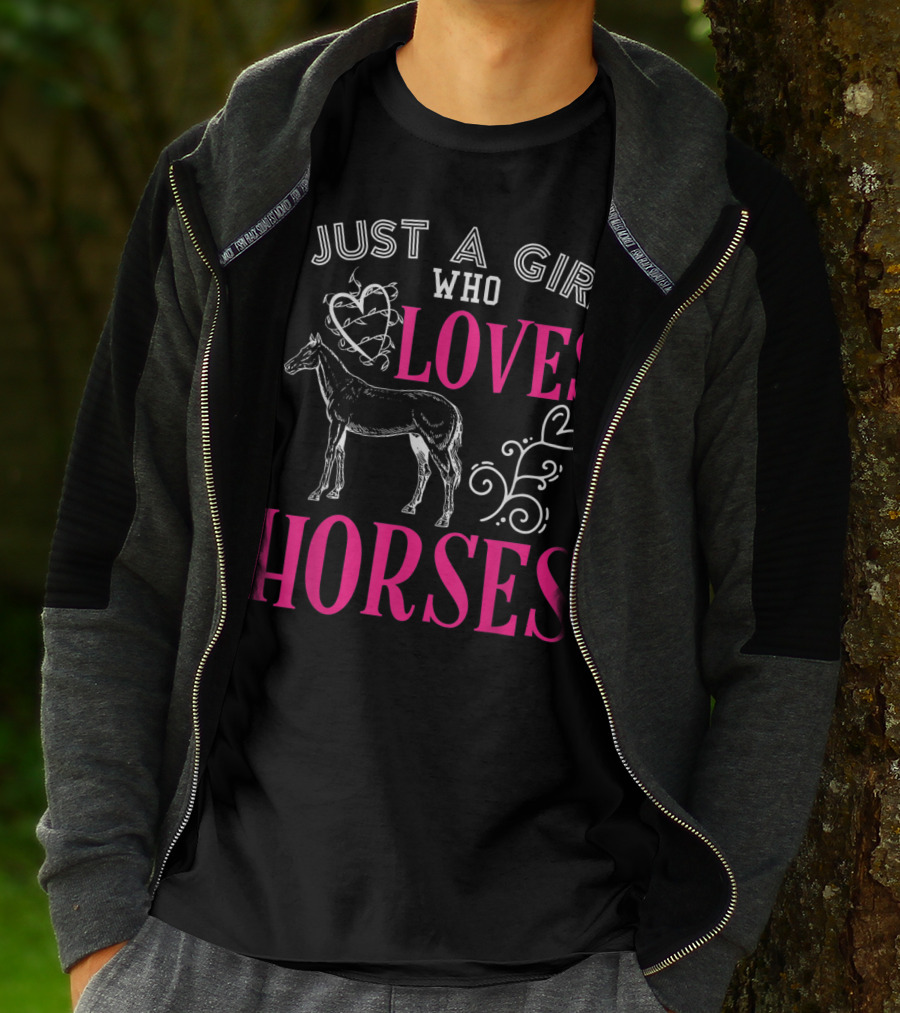 Just A Girl Who Loves Horses Barn Horse School T-Shirt