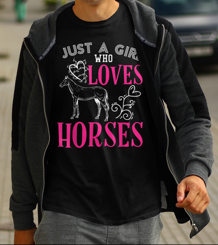 Just A Girl Who Loves Horses Barn Horse School T-Shirt