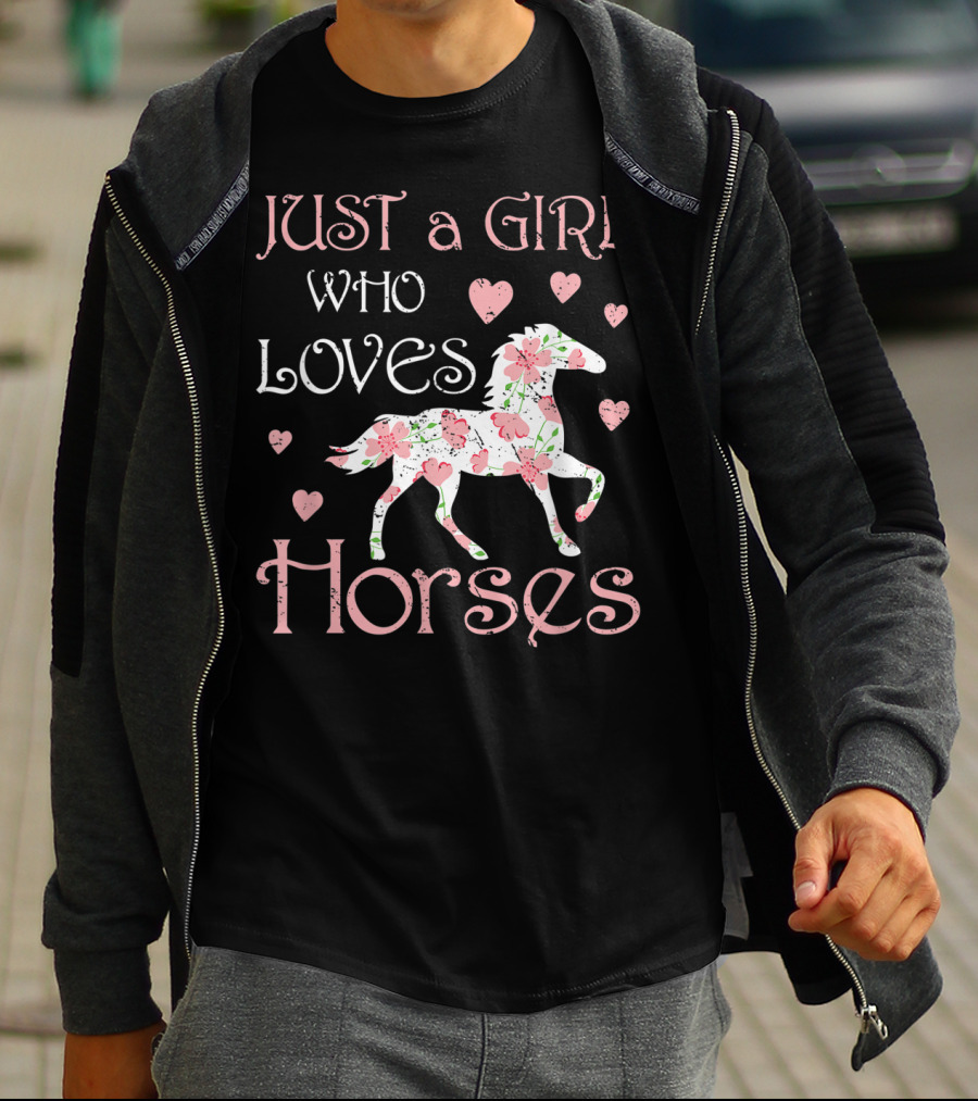 Just A Girl Who Loves Horses Horse Girl Lover Riding T-Shirt