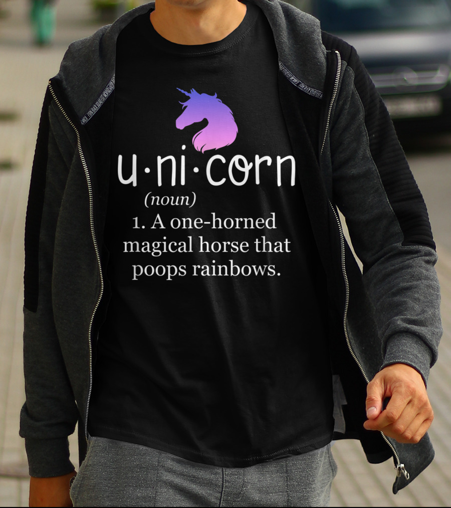 Funny Unicorn Definition Noun Magical Horse Poops Rainbows T-Shirt