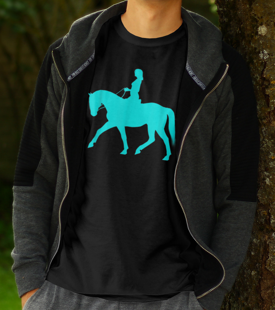 Girl Riding Horse Light Blue T-Shirt