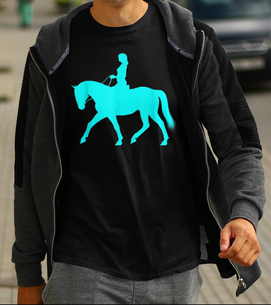 Girl Riding Horse Light Blue T-Shirt