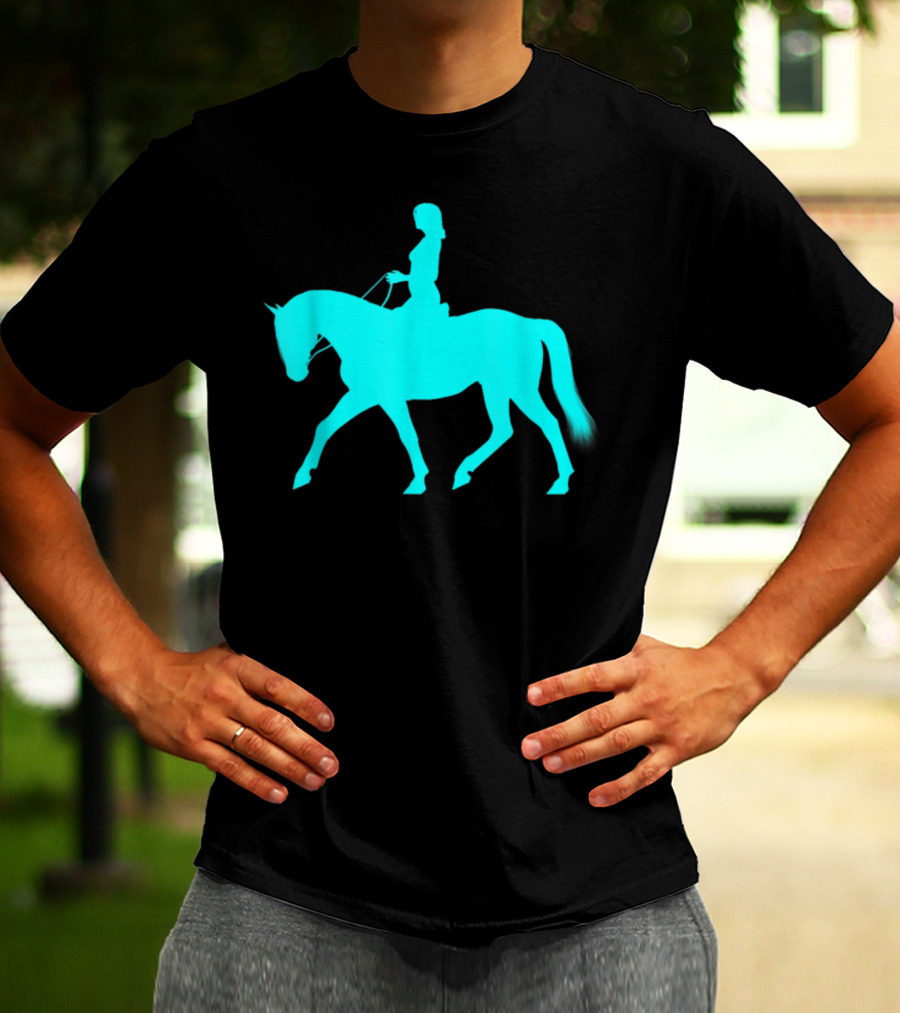 Girl Riding Horse Light Blue T-Shirt
