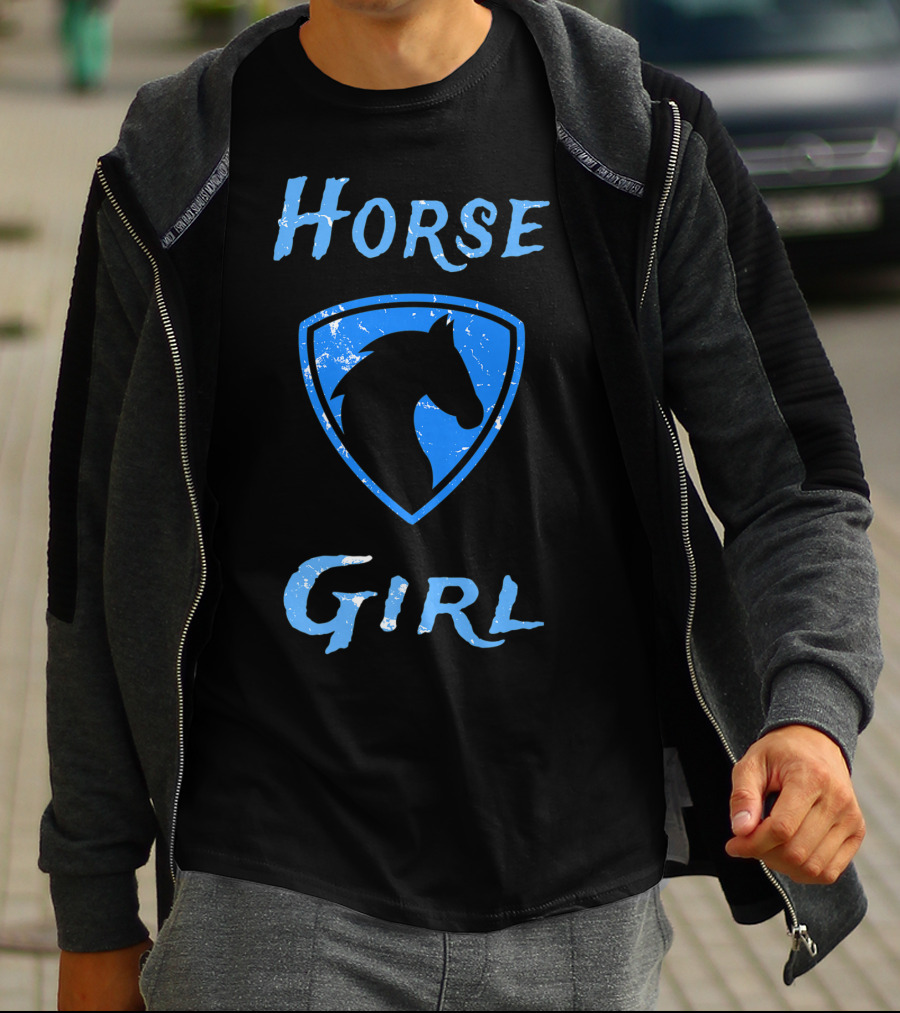 Horse Girl Distressed Badge Look T-Shirt