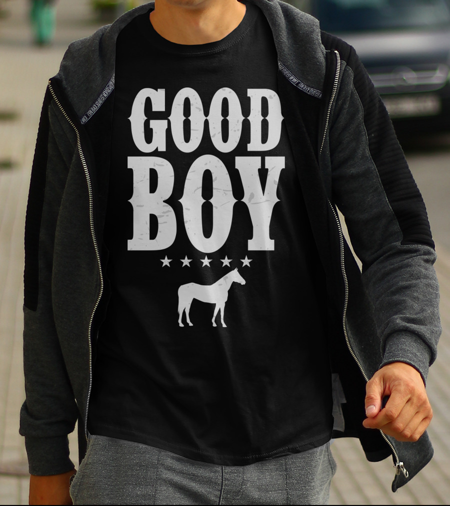Good Boy Horse Lovers Funny Cowboy Gaming Stars T-Shirt