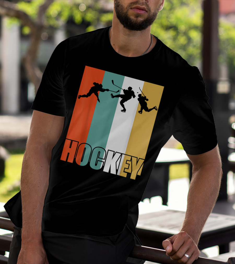 Vintage Ice Hockey Silhouette Classic Fan T-Shirt