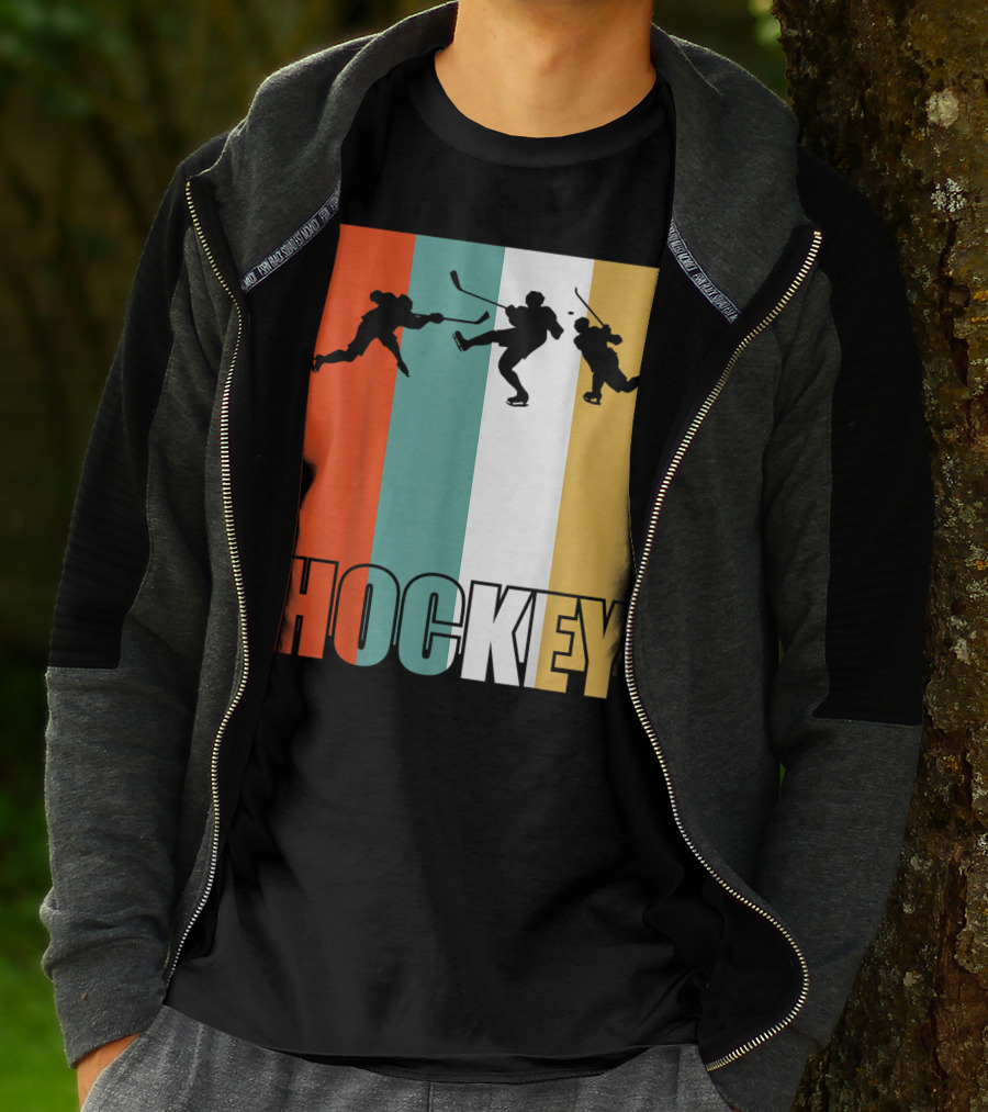 Vintage Ice Hockey Silhouette Classic Fan T-Shirt