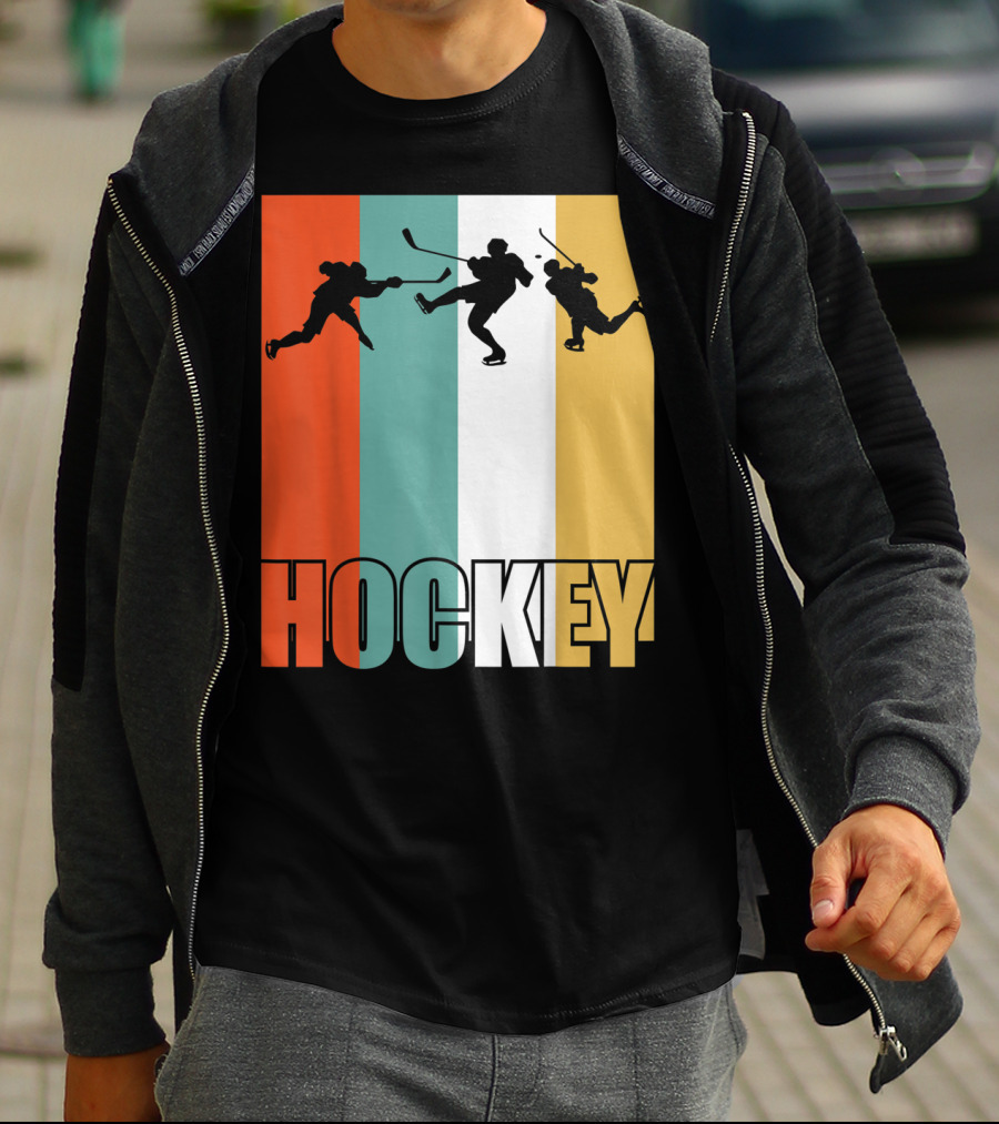 Vintage Ice Hockey Silhouette Classic Fan T-Shirt