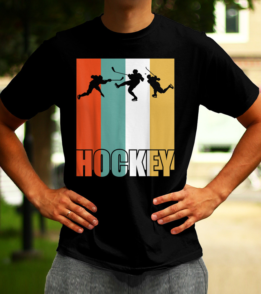 Vintage Ice Hockey Silhouette Classic Fan T-Shirt