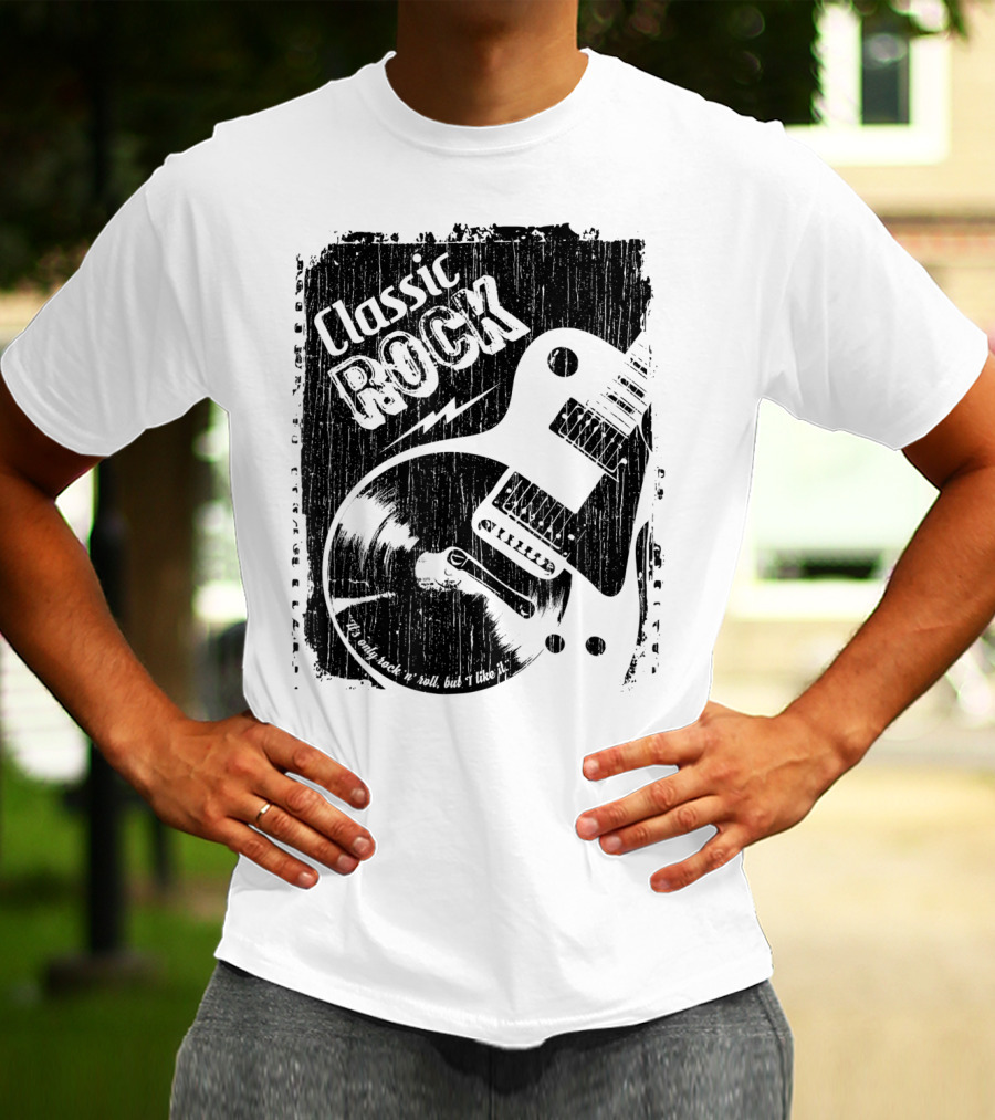 Classic Rock Guitar Vinyl Record Grunge T-Shirt