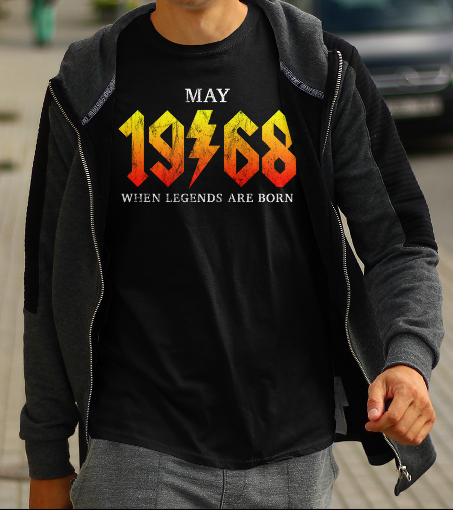 May 1968 When Legends Are Born Classic Rock Thunderbolt T-Shirt