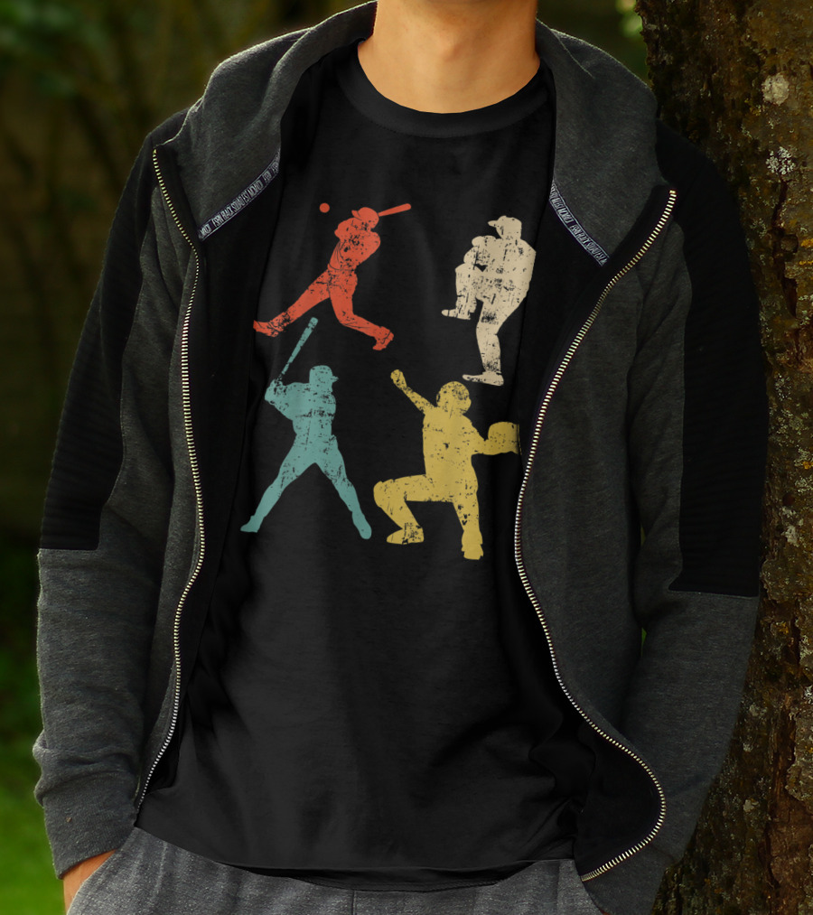 Retro 70s 80s Softball Player T-Shirt