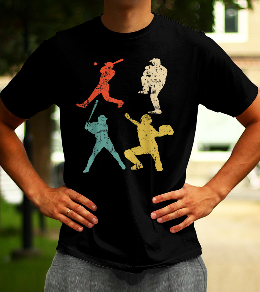 Retro 70s 80s Softball Player T-Shirt