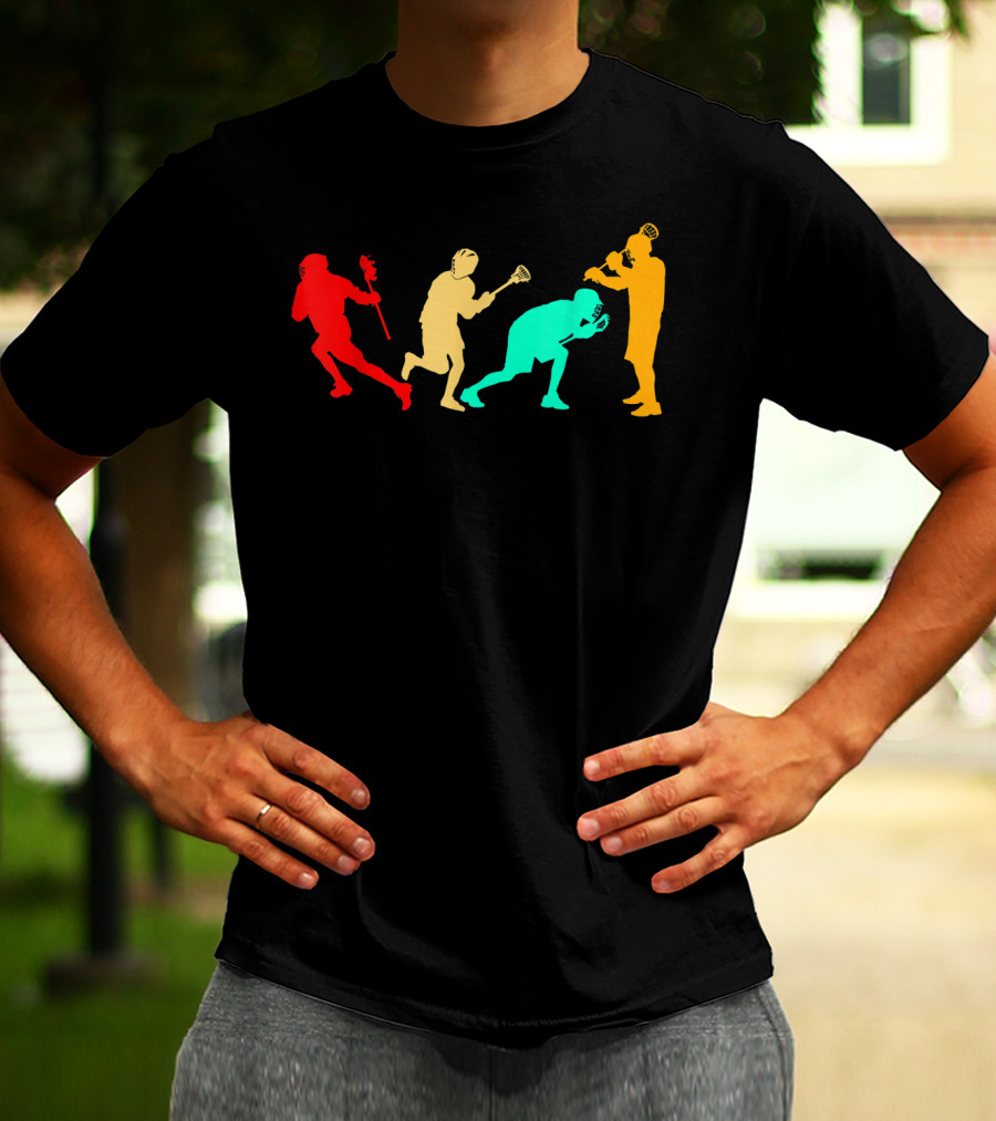 Classic Vintage Style Evolution Of American Football And Lacrosse T-Shirt