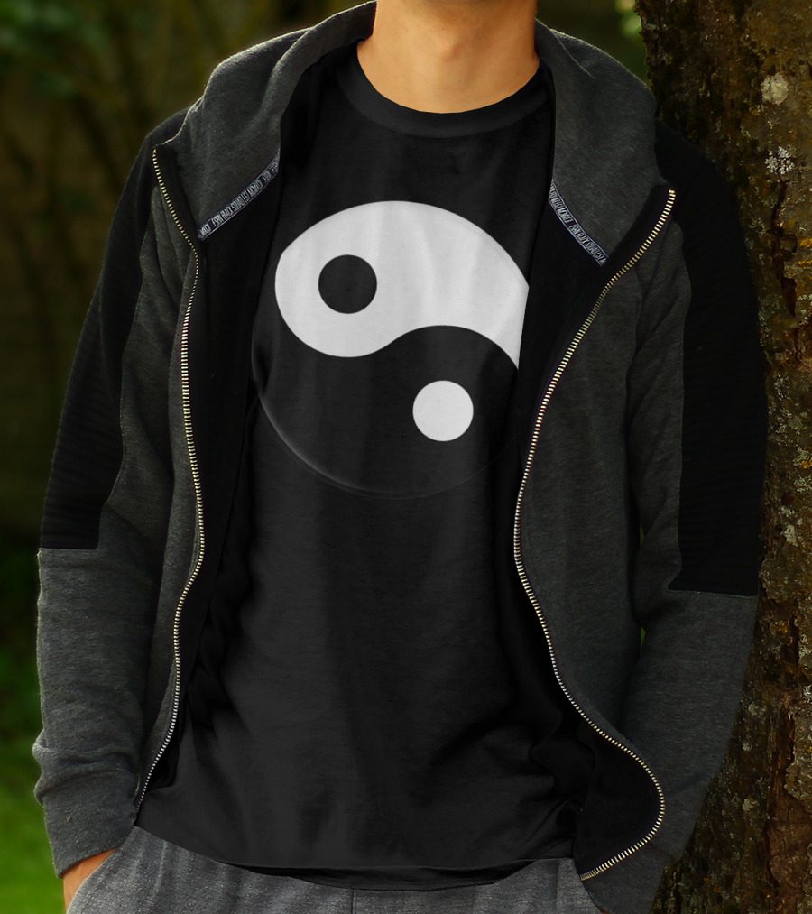 Classic Yin Yang Symbol Black White Yoga Harmony F1 T-Shirt