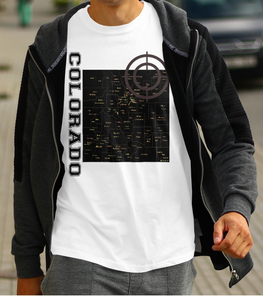 Colorado Maps With Classic Style And Fun Elements T-Shirt