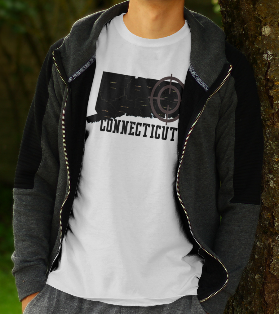 Connecticut Maps Vintage Style With Compass Overlay T-Shirt