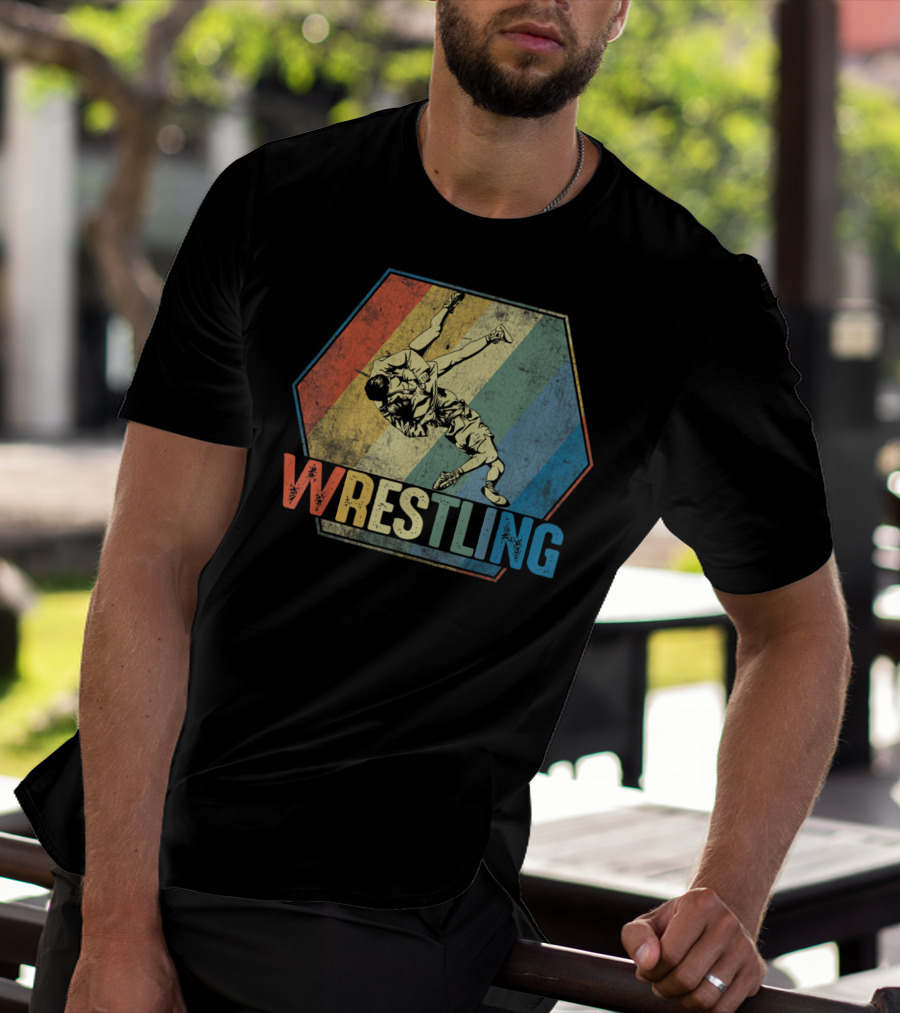 Retro Style Wrestling Throwdown Classic Sports Action T-Shirt