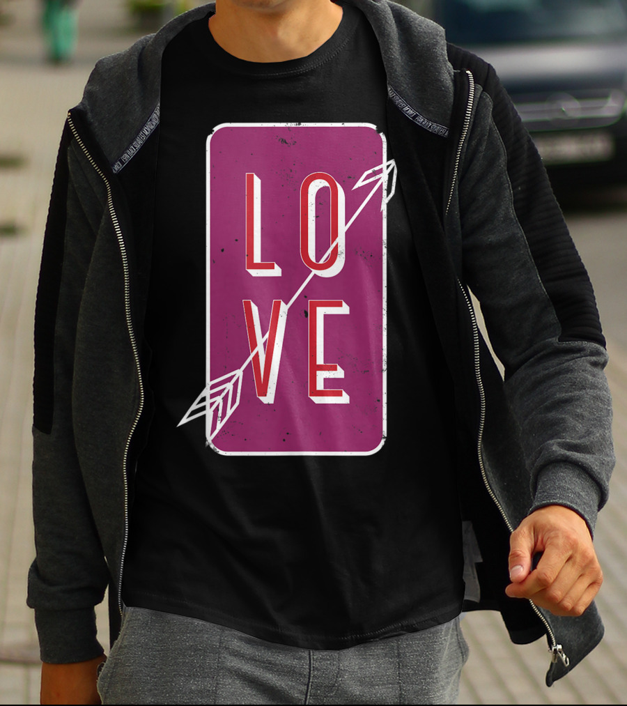 Vintage Arrow Love Classic Romantic Couple T-Shirt