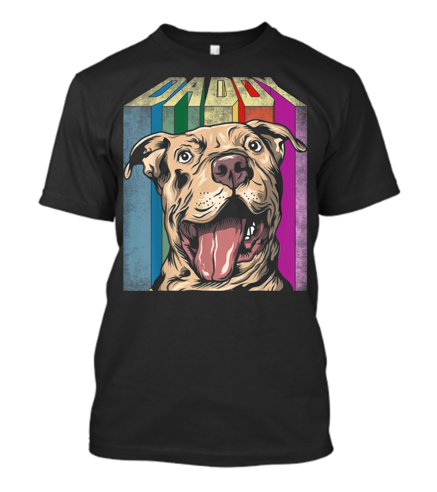 Daddy Colorful Pitbull Dog T-Shirt