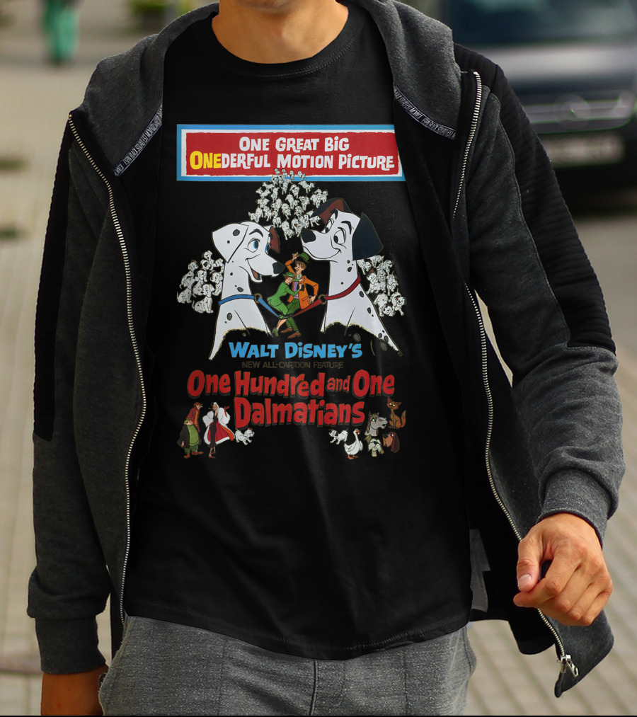 Walt Disney's One Hundred And One Dalmatians One Great Big ONEDERFUL Motion Picture T-Shirt