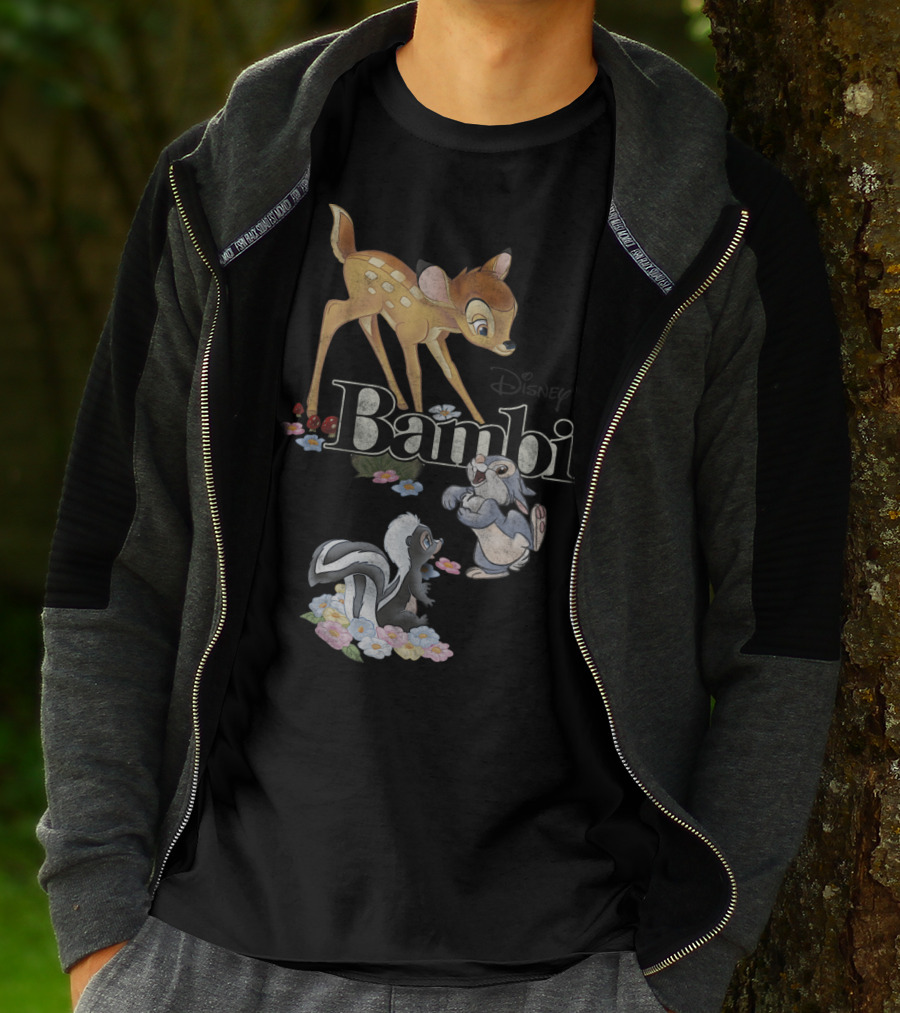 Disney Bambi Classic Group Shot Bambi Flower Thumper T-Shirt
