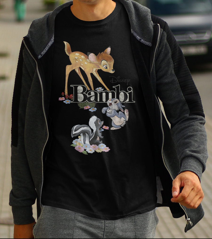 Disney Bambi Classic Group Shot Bambi Flower Thumper T-Shirt