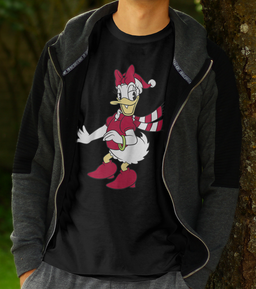 Disney Daisy Duck With Festive Holiday Scarf And Hat T-Shirt