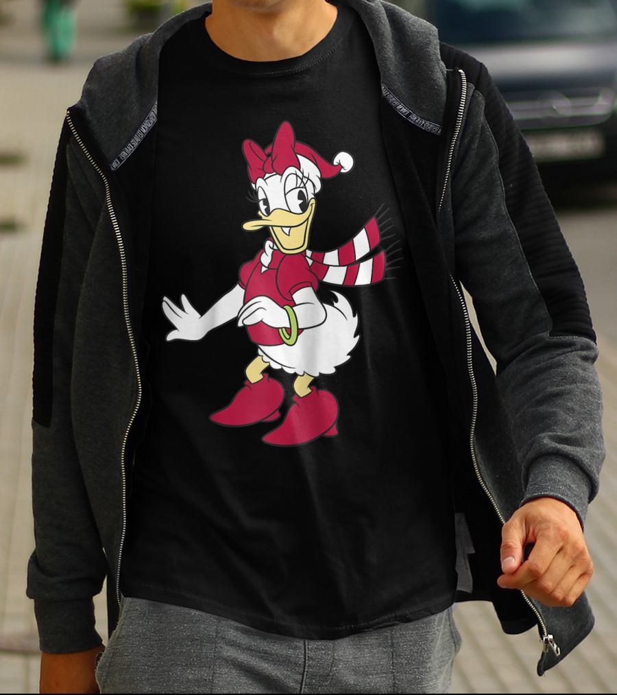 Disney Daisy Duck With Festive Holiday Scarf And Hat T-Shirt