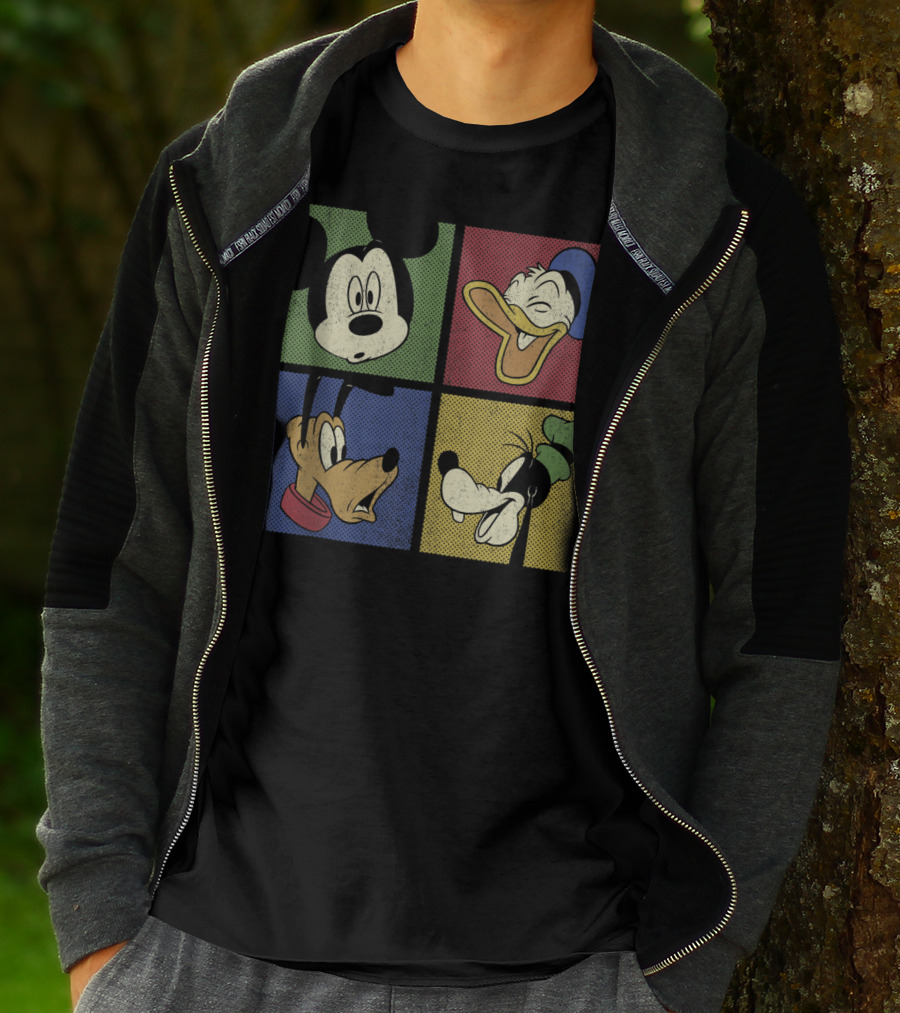 Mickey Mouse And Friends Classic Comic Style Quartet T-Shirt