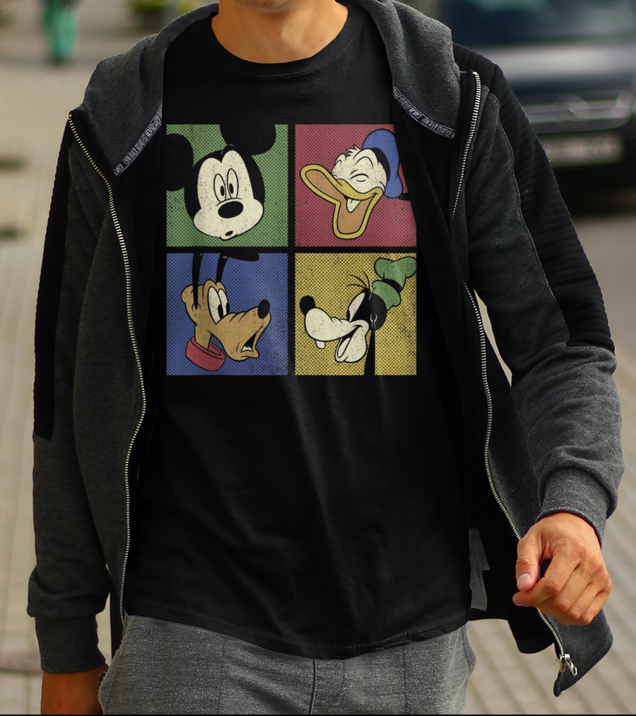 Mickey Mouse And Friends Classic Comic Style Quartet T-Shirt
