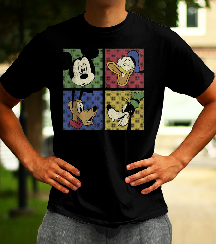 Mickey Mouse And Friends Classic Comic Style Quartet T-Shirt