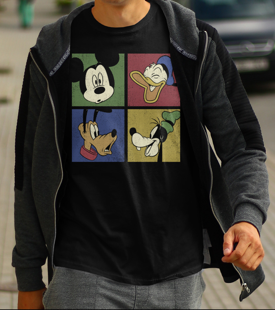 Disney Mickey Donald Pluto Goofy Classic Comic Group T-Shirt