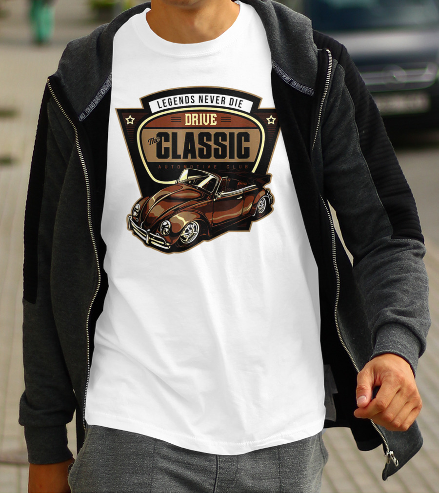 Drive Legends Never Die The Classic Automotive Club T-Shirt