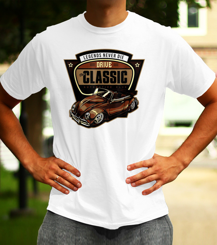 Drive Legends Never Die The Classic Automotive Club T-Shirt