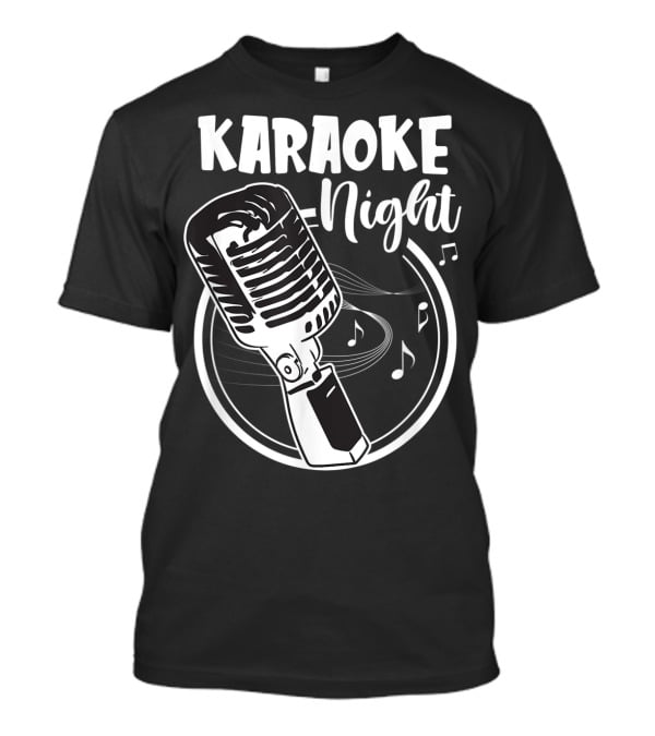 Karaoke Night Classic Mic Singing Music Notes T-Shirt