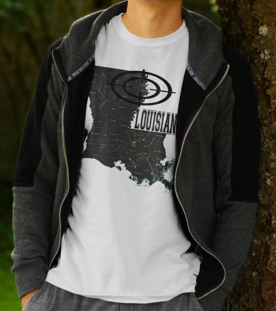 Louisiana Map Overlay Urban Classic T-Shirt