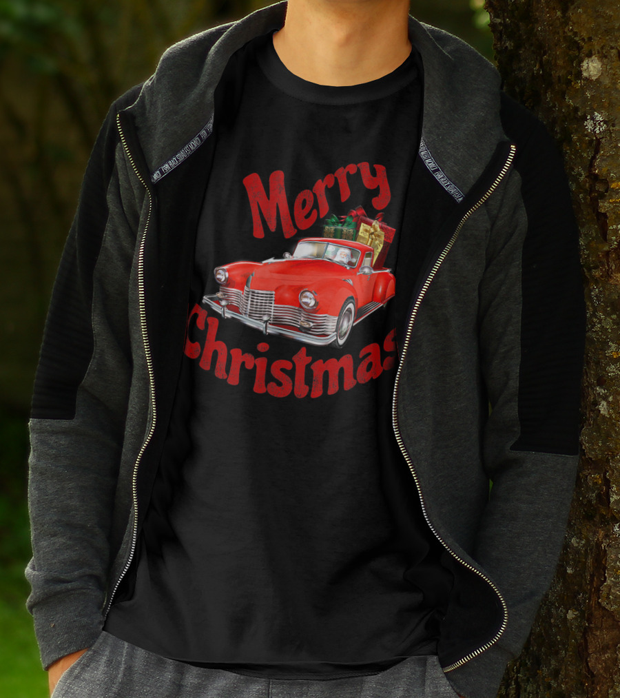 Merry Christmas Classic Car With Presents T-Shirt