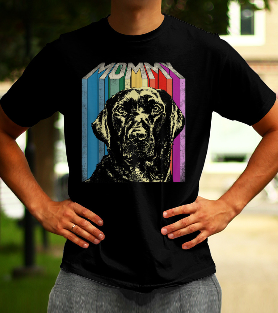 Mommy Labrador Colorful Retro T-Shirt