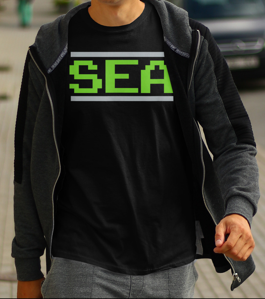 Seattle Football Classic Sea Video Game Font T-Shirt