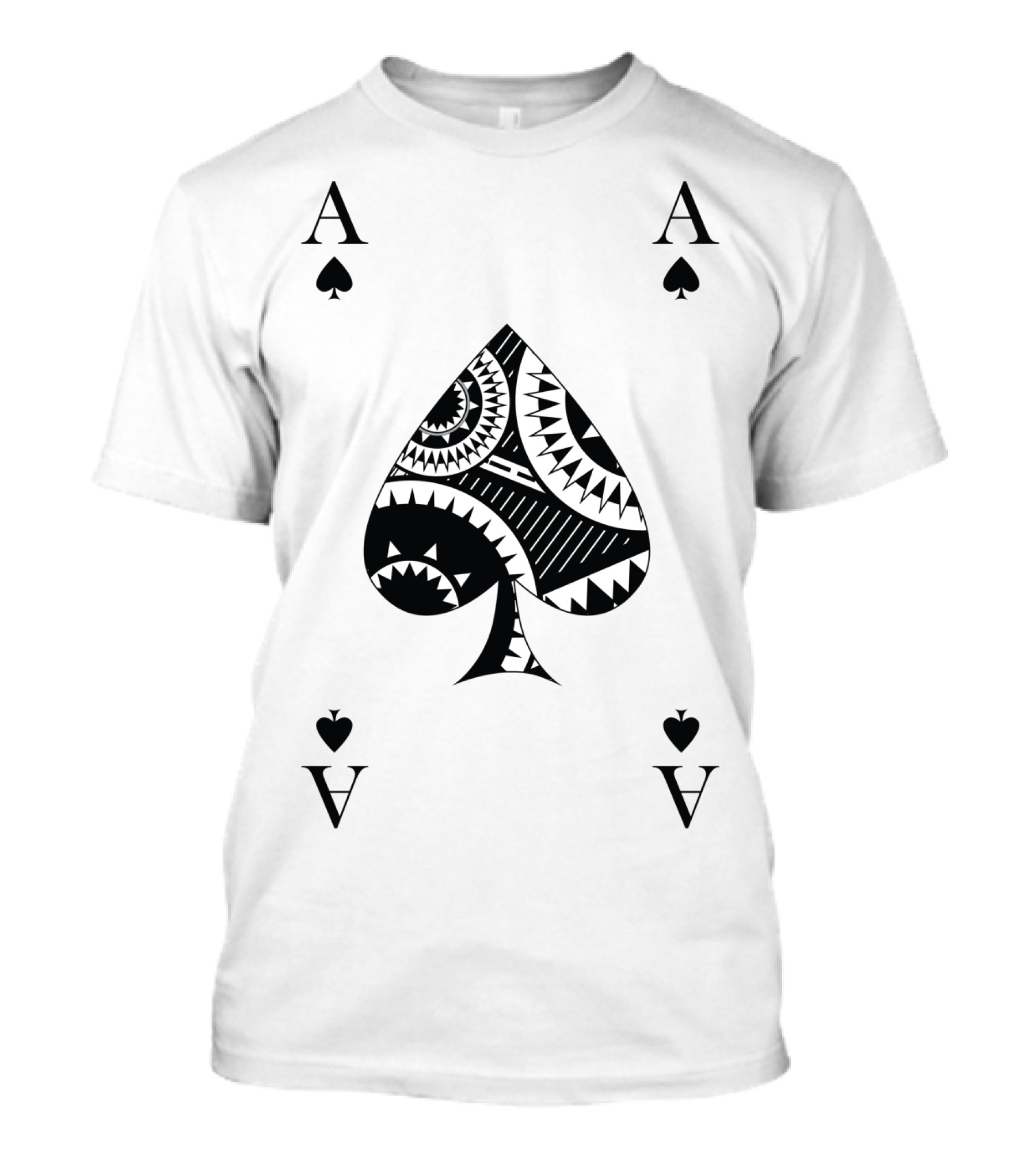 Ace Of Spades Poker Card Pattern Luck Winner T-Shirt