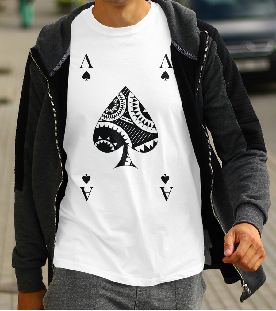 Ace Of Spades Poker Card Pattern Luck Winner T-Shirt