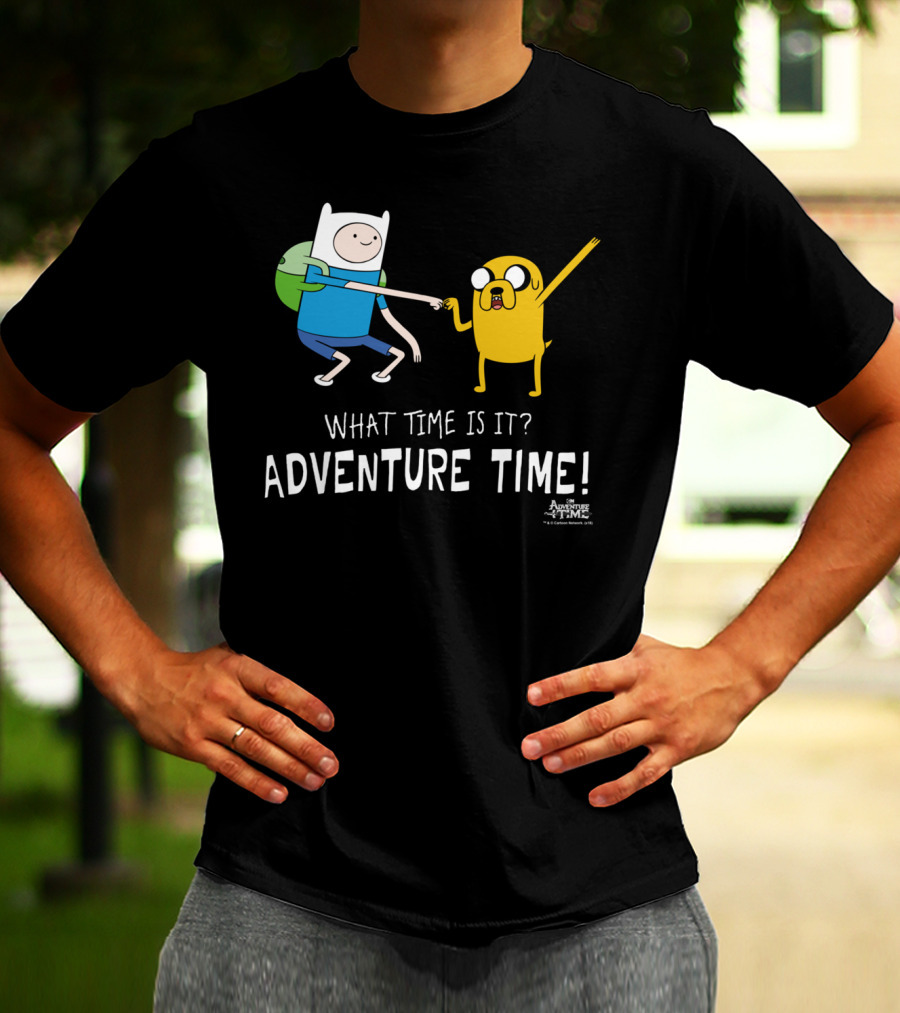 Adventure Time Finn And Jake What Time Is It Fist Bump T-Shirt