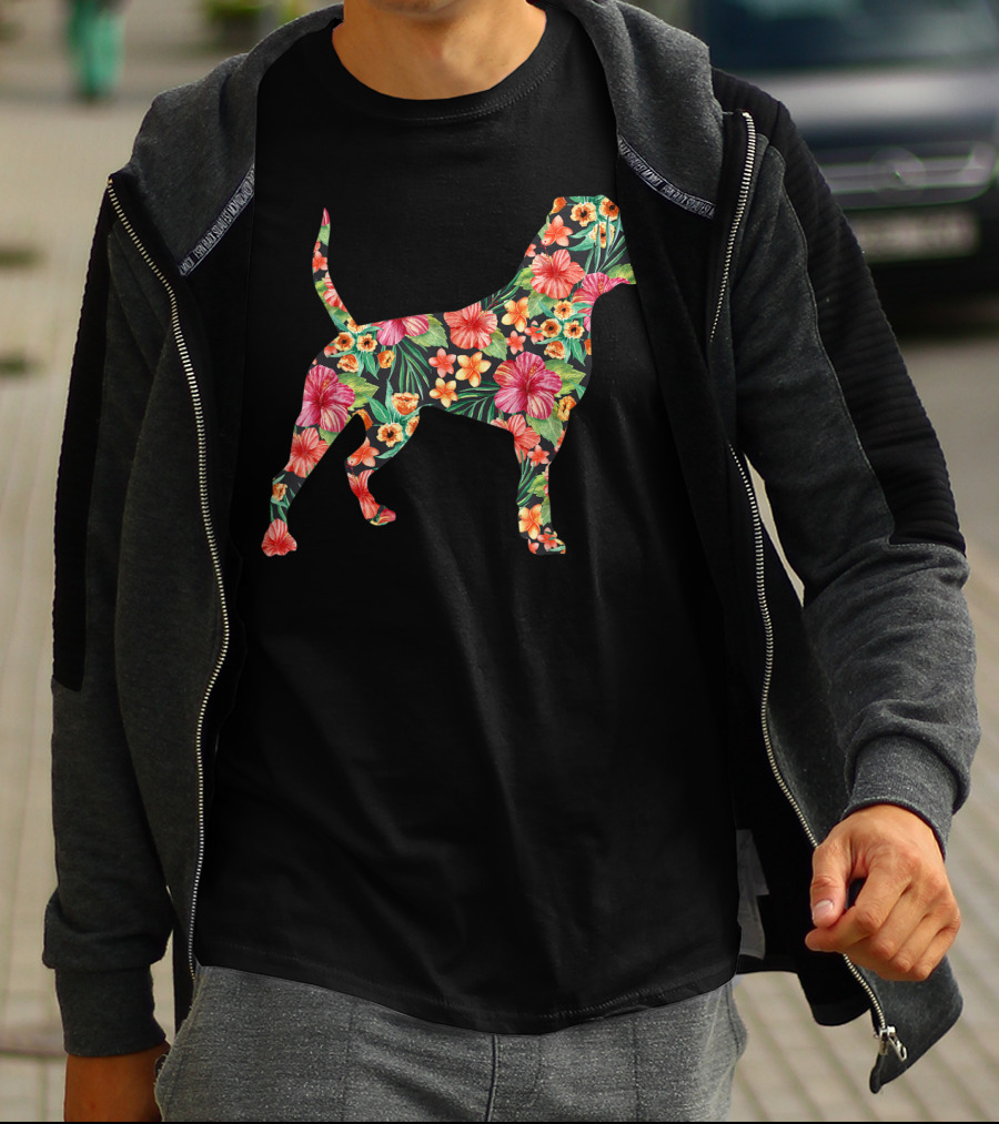 American Bulldog Tropical Floral T-Shirt