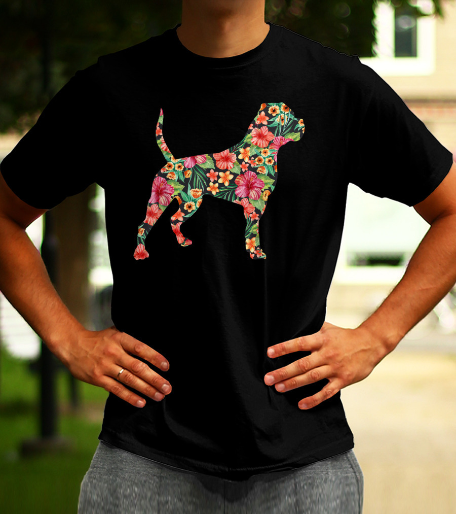 American Bulldog Tropical Floral T-Shirt