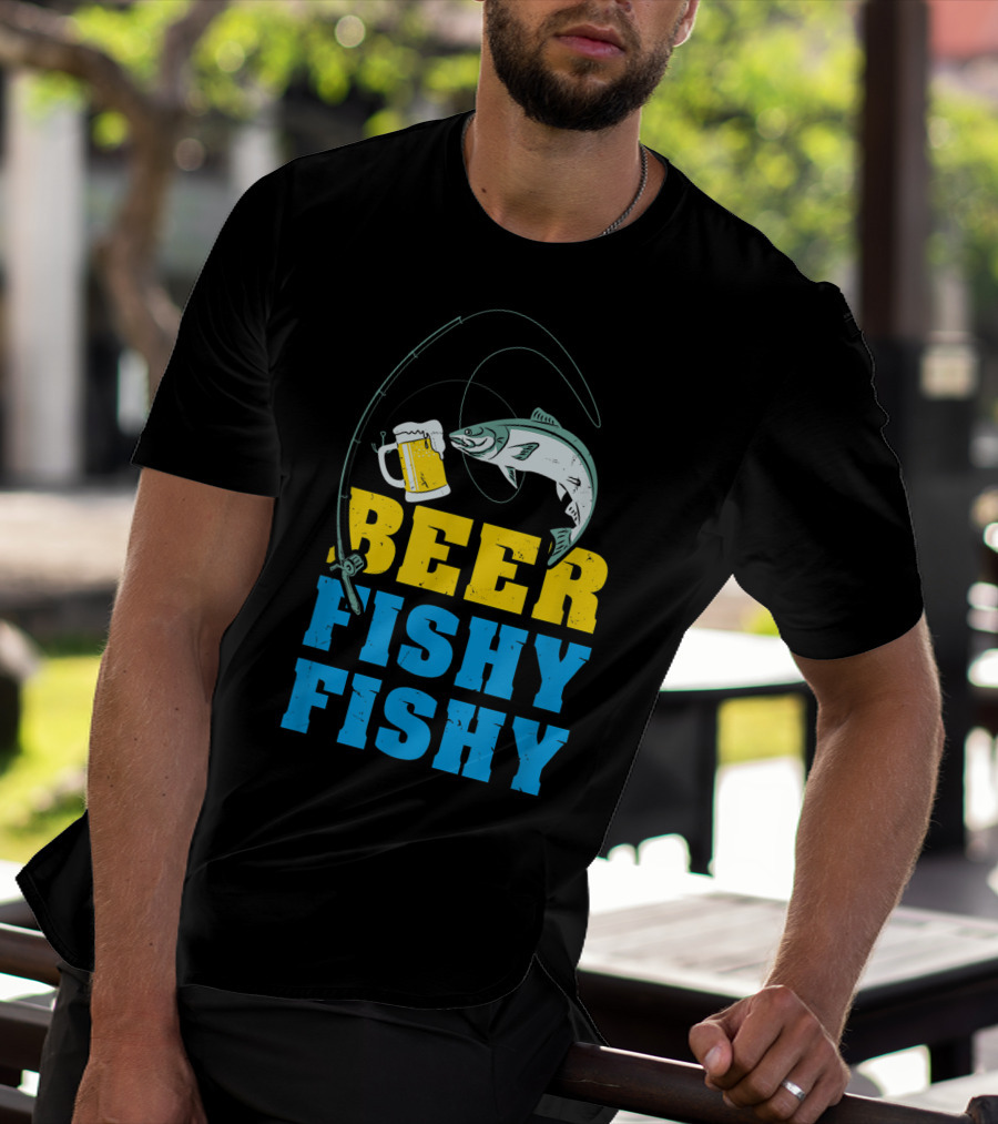 Beer Fishy Fishy Funny Drinking And Fishing Rod Fish Beer Mug T-Shirt
