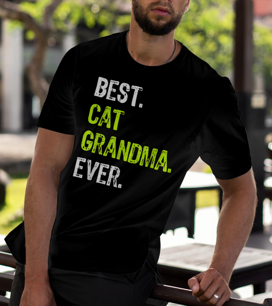 Best Cat Grandma Ever Retro Funny Grandmother T-Shirt
