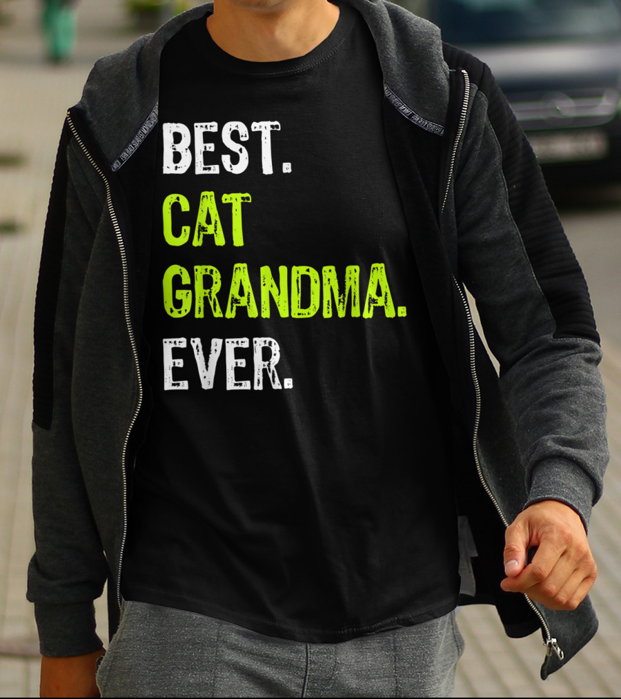 Best Cat Grandma Ever Retro Funny Grandmother T-Shirt