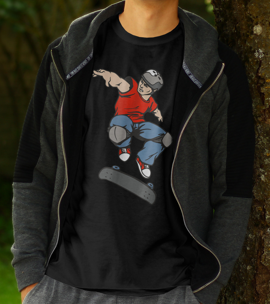 Best Skateboarder Jumping Action Skateboard T-Shirt